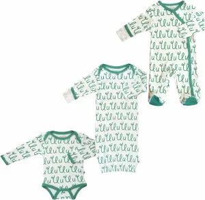 Babysoy Alphabet Pattern Footie/Gown/Onesie/Bodysuit Set
