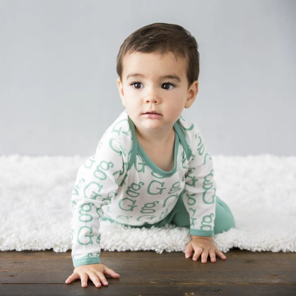 Babysoy Alphabet Pattern Footie/Gown/Onesie/Bodysuit Set