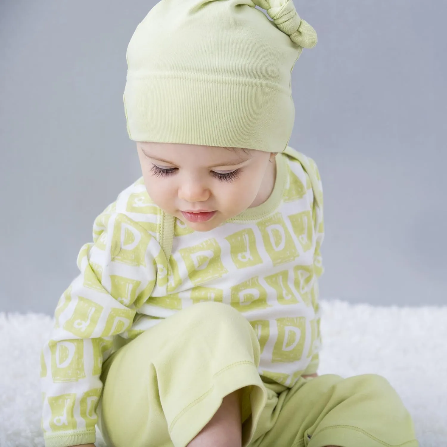 Babysoy Alphabet Pattern Footie/Gown/Onesie/Bodysuit Set