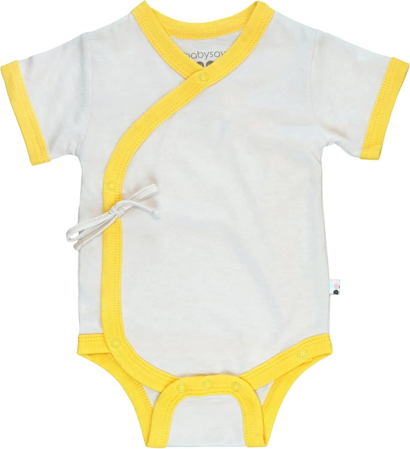 Babysoy Newborn Baby Short Sleeve Kimono Warp Around Onesie Bodysuit