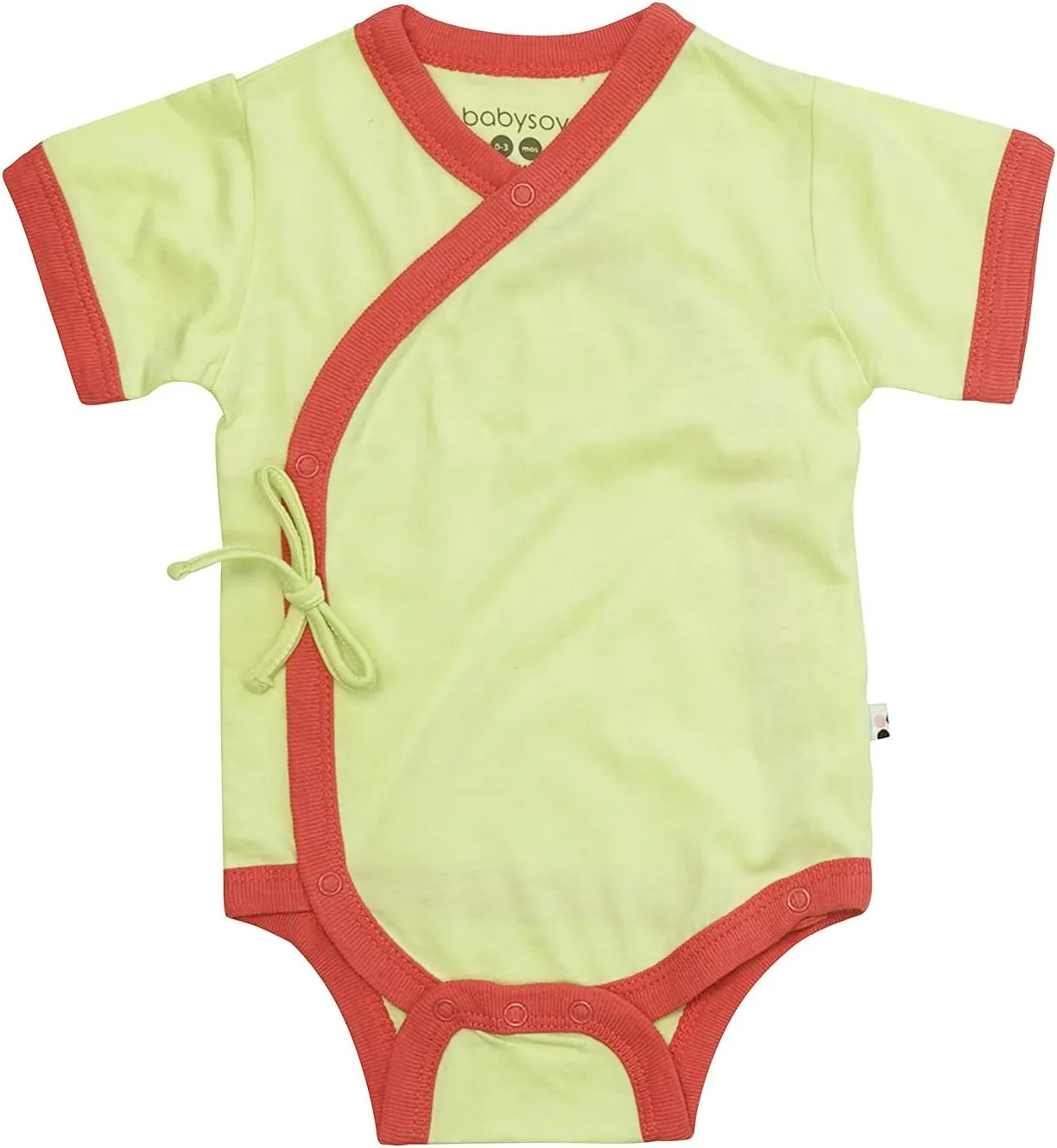 Babysoy Newborn Baby Short Sleeve Kimono Warp Around Onesie Bodysuit
