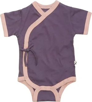 Babysoy Newborn Baby Short Sleeve Kimono Warp Around Onesie Bodysuit