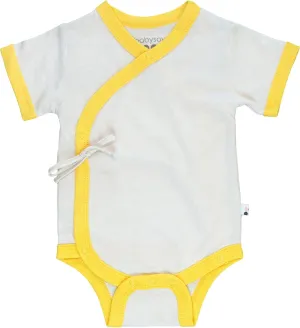 Babysoy Newborn Baby Short Sleeve Kimono Warp Around Onesie Bodysuit