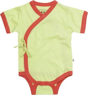 Babysoy Newborn Baby Short Sleeve Kimono Warp Around Onesie Bodysuit
