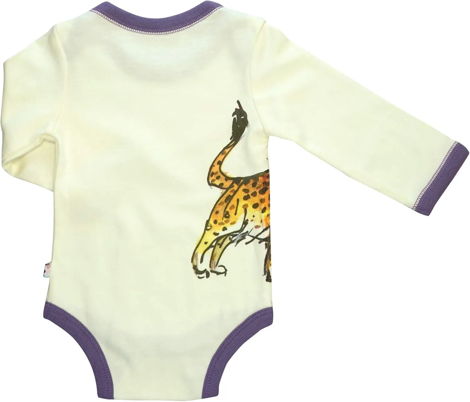 Babysoy Newborn Organic Long Sleeve Animal Print Bodysuit Onesie Romper