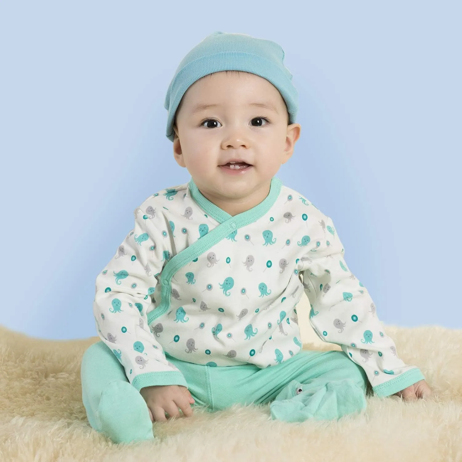 Babysoy Organic Printed Kimono Bodysuit