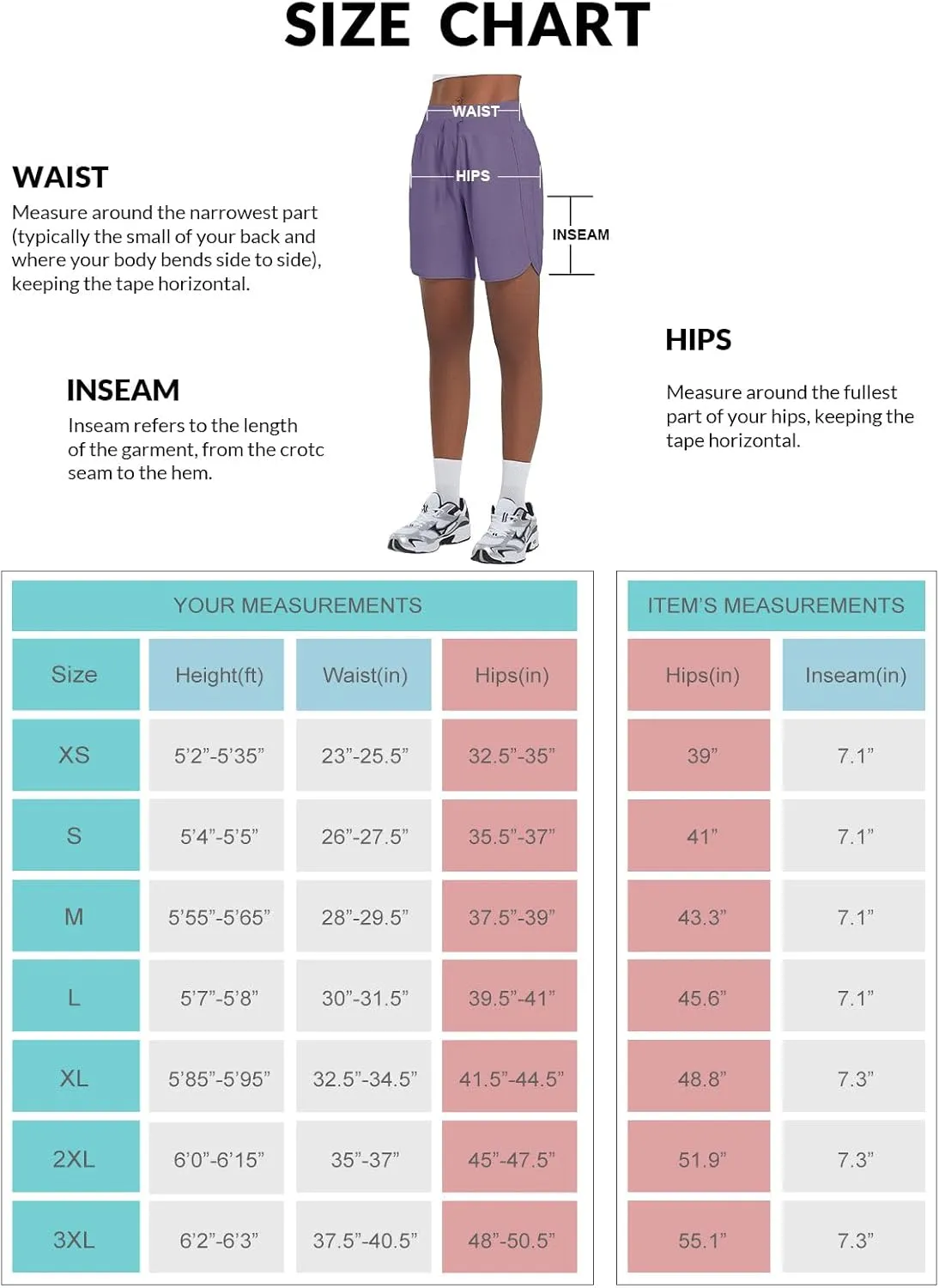 baleaf Women's 7" Athletic Long Running Shorts Workout Gym Quick Dry Hiking Shorts High Waisted Zipper Pocket