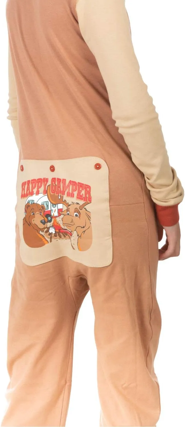 BIG FEET PAJAMA CO. One Piece Onesie Union Suit Boys & Girls Kids Pajamas Sign on Rear