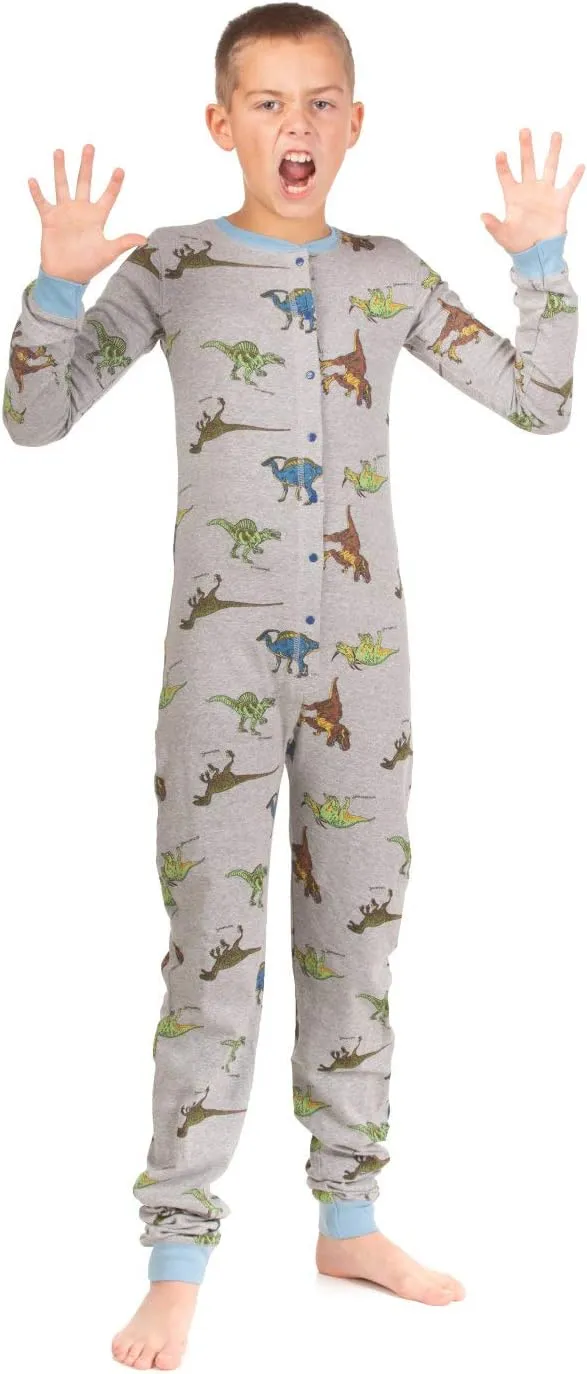 BIG FEET PAJAMA CO. One Piece Onesie Union Suit Boys & Girls Kids Pajamas Sign on Rear
