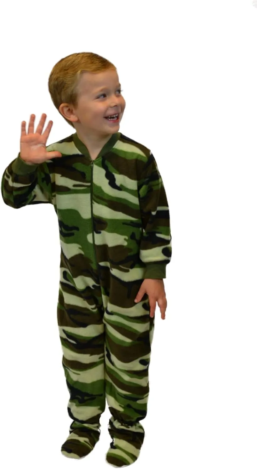 Big Feet Pjs Big Boys Kids Camo Fleece Onesie Footed Pajamas