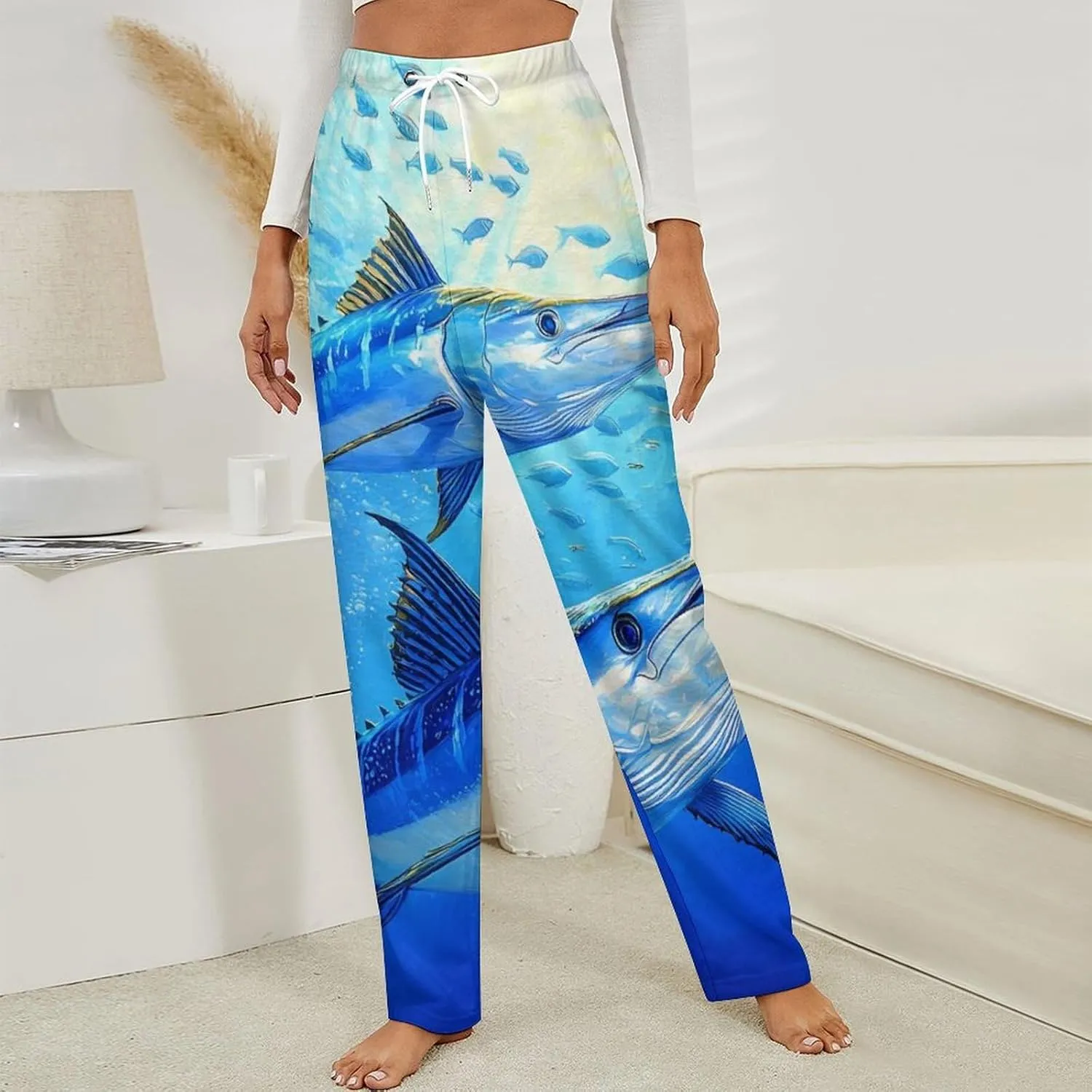 Blue Marlin Women's Pajama Pants Fleece Warm Pj Bottoms Sleepwear Lounge Pants Loungewear