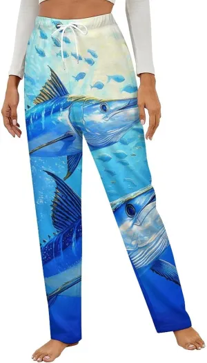 Blue Marlin Women's Pajama Pants Fleece Warm Pj Bottoms Sleepwear Lounge Pants Loungewear