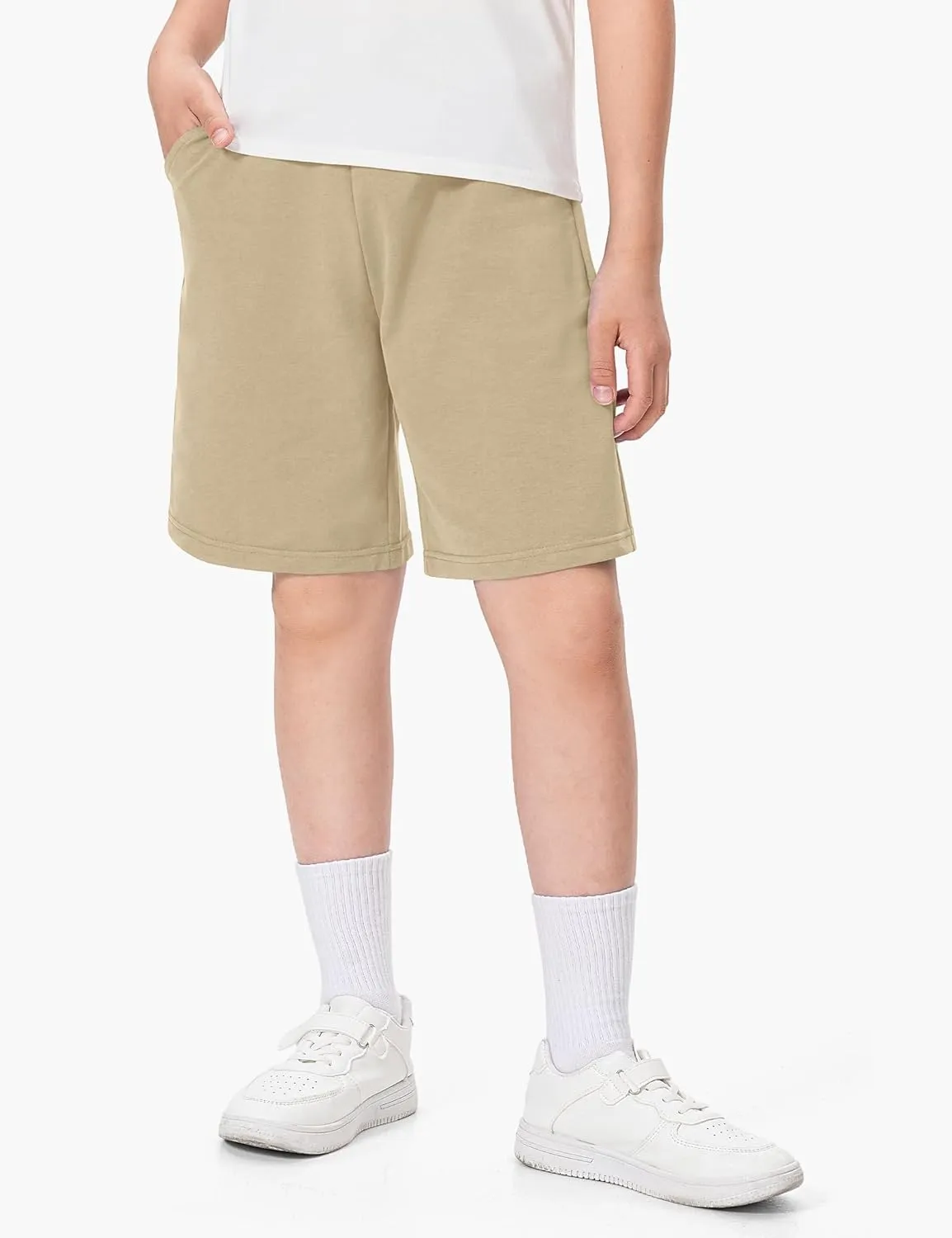 BOOPH 3 Pack Boys Shorts High Waisted Athletic Shorts Kids Casual Summer Clothes with Pockets