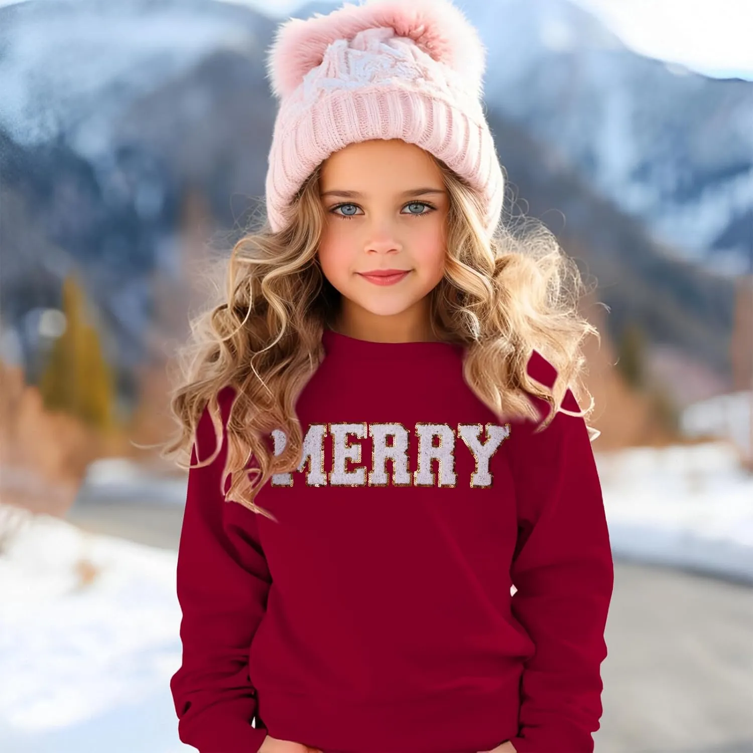 BOUTIKOME Merry Christmas Sweatshirt Toddler Baby Girl Glitter Patch Merry Shirts Xmas Pullover Holiday Tops Winter Clothes