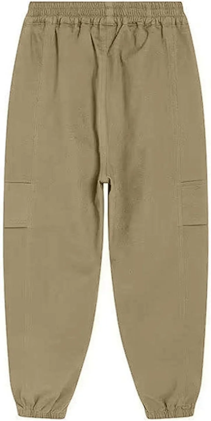 Boys Cargo Joggers Pants Kids' Stretch Casual Cargo Pants Elastic Waist Casual Jogging Trousers Bottom for Kids 3-16 Years