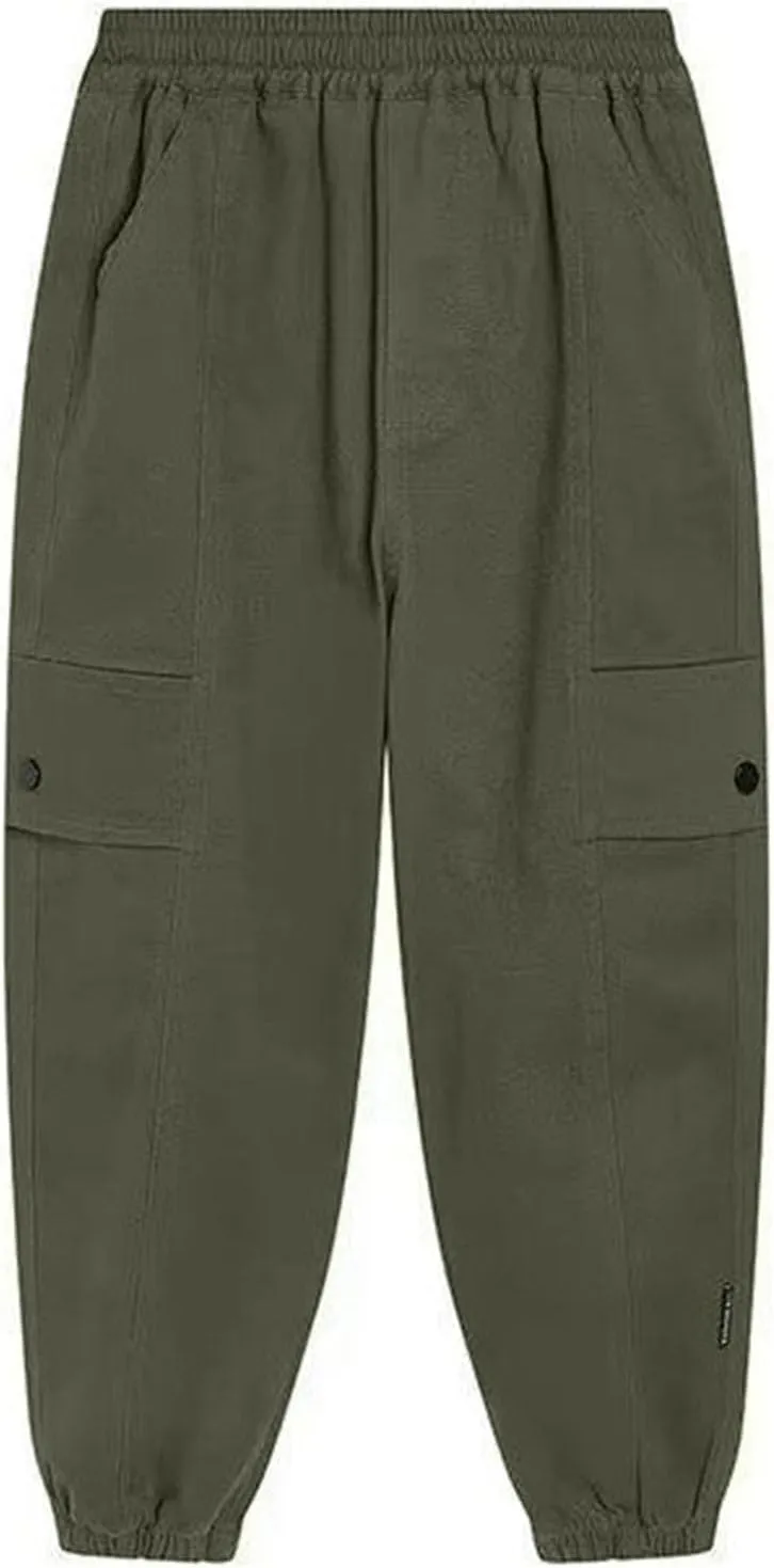 Boys Cargo Joggers Pants Kids' Stretch Casual Cargo Pants Elastic Waist Casual Jogging Trousers Bottom for Kids 3-16 Years