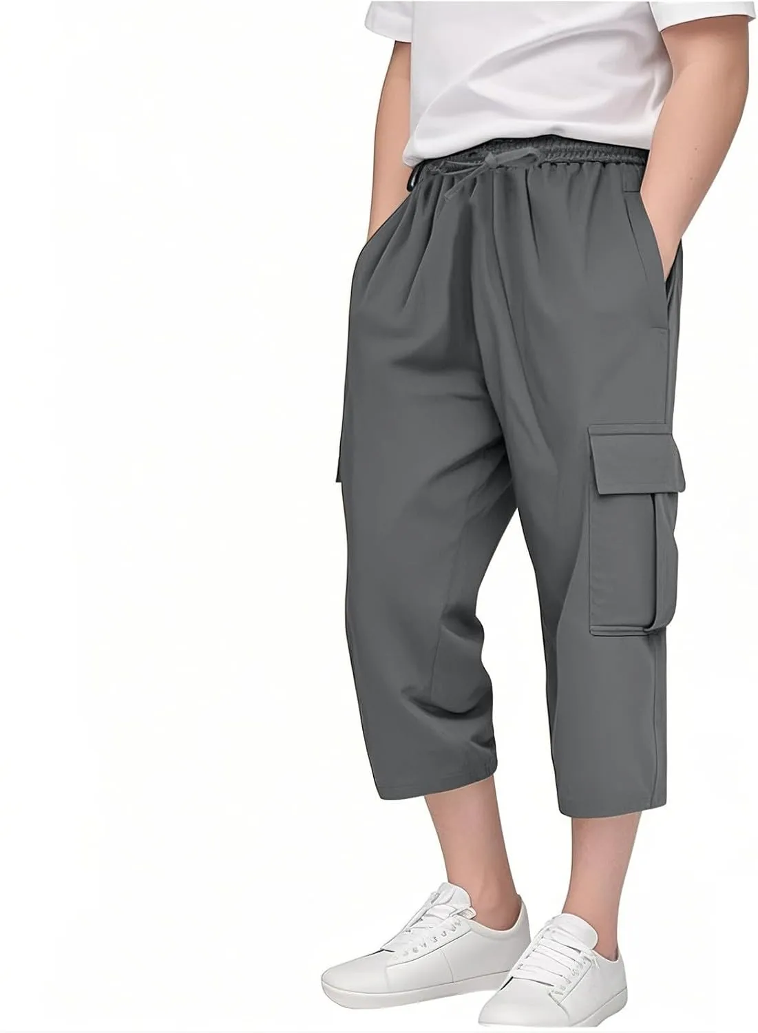 Boys' Cargo Shorts Khaki Pants for Boys Athletic Shorts School Uniform Kids Quick Dry Hiking Cargo Pants Sweatpants