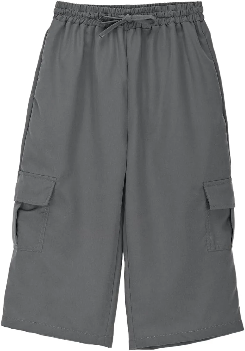 Boys' Cargo Shorts Khaki Pants for Boys Athletic Shorts School Uniform Kids Quick Dry Hiking Cargo Pants Sweatpants