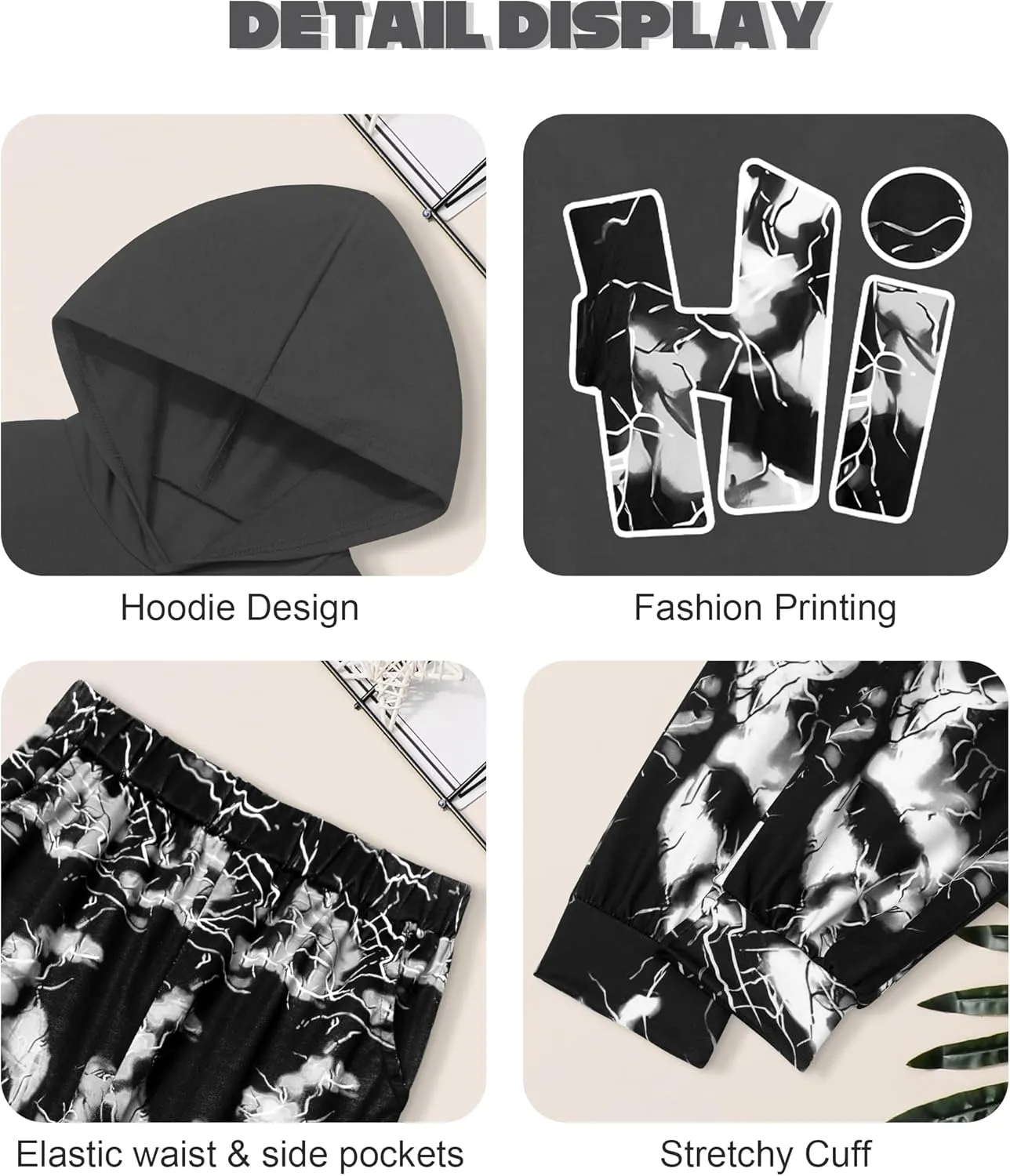 Boys Clothes Camo Boys Outfits Letter Printing Pullover Hoodie and Pants 2Pcs Winter Kids Clothes Boys for 7-14 Years