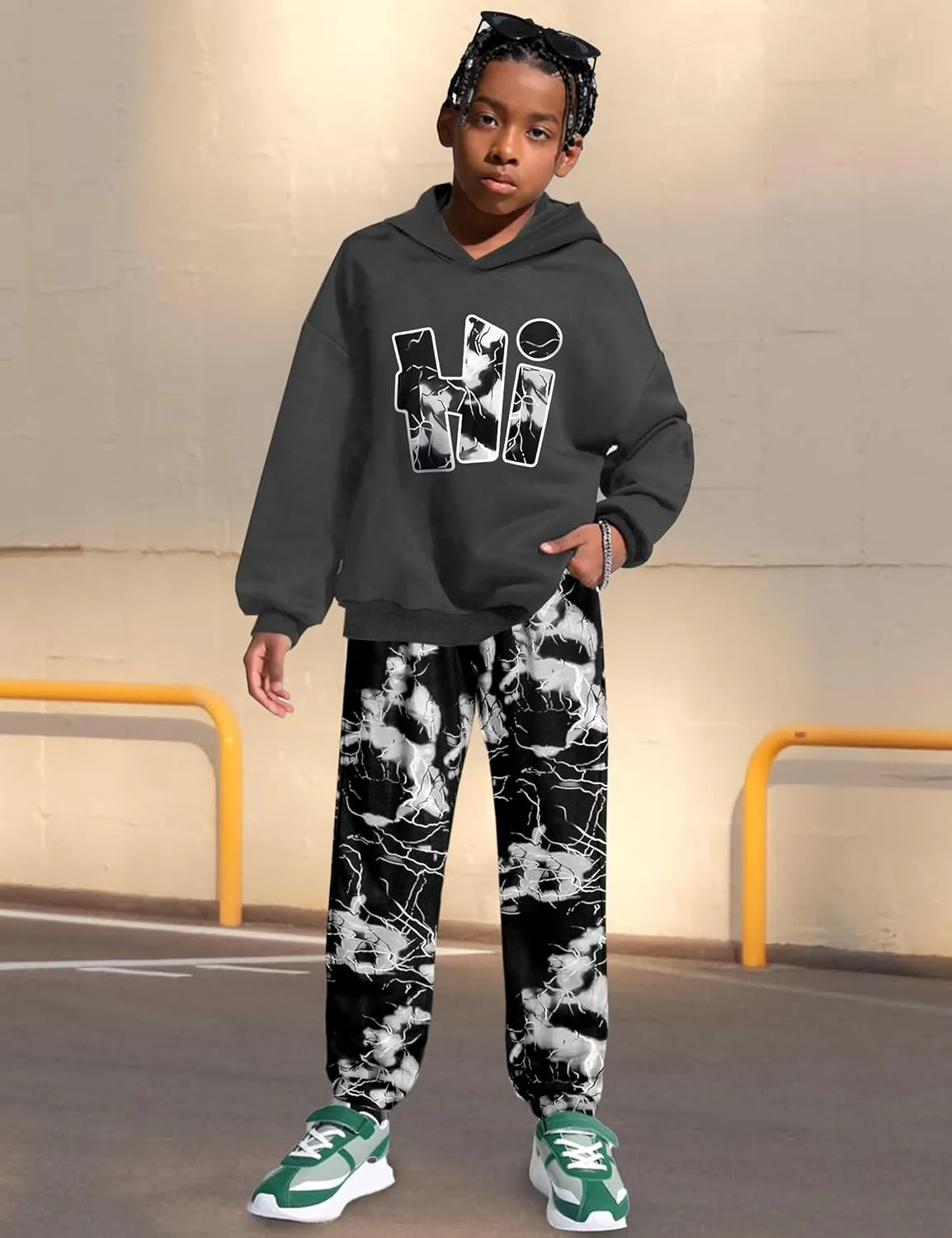 Boys Clothes Camo Boys Outfits Letter Printing Pullover Hoodie and Pants 2Pcs Winter Kids Clothes Boys for 7-14 Years