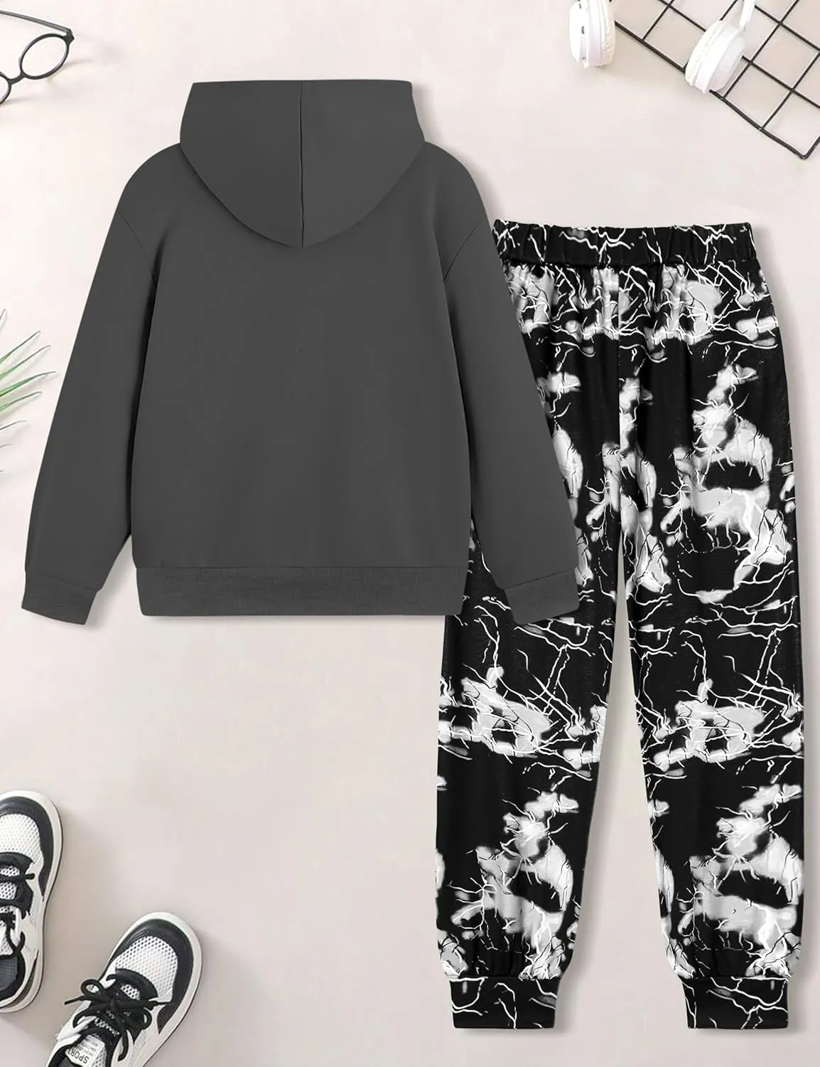 Boys Clothes Camo Boys Outfits Letter Printing Pullover Hoodie and Pants 2Pcs Winter Kids Clothes Boys for 7-14 Years