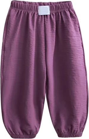 Boys Girls Baggy Sweatpants for Kids Wide Leg Pants Harem Pants Elastic Waist Joggers Cotton Trousers Summer Clothes