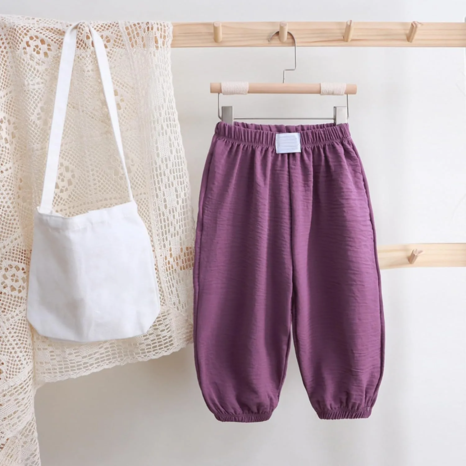 Boys Girls Baggy Sweatpants for Kids Wide Leg Pants Harem Pants Elastic Waist Joggers Cotton Trousers Summer Clothes