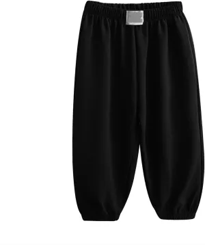 Boys Girls Baggy Sweatpants for Kids Wide Leg Pants Harem Pants Elastic Waist Joggers Cotton Trousers Summer Clothes
