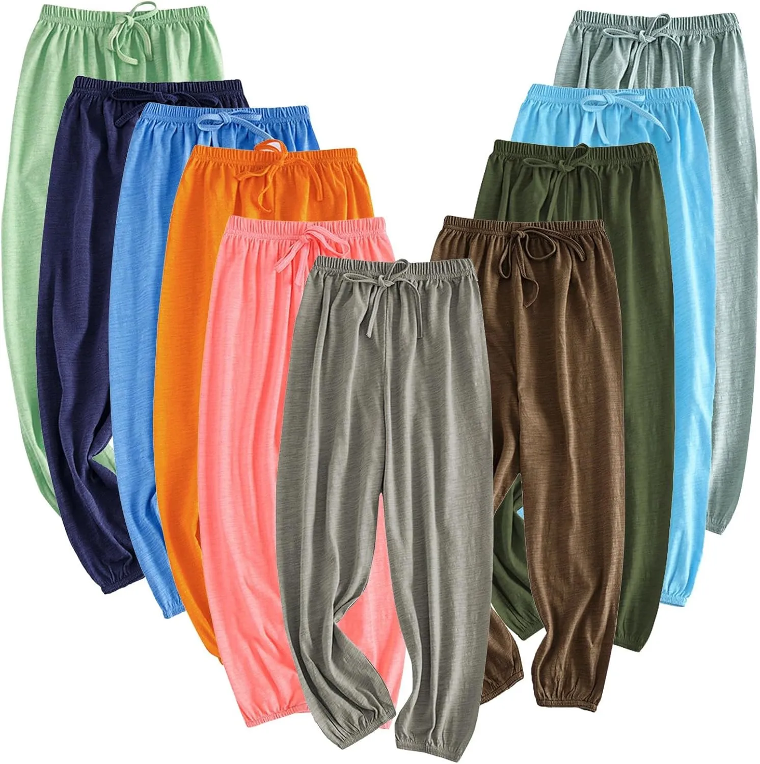 Boys Girls Long Bloomers Cotton Harem Pants for Kids High Elastic Waist Jogger Pants Summer 𝐋ounge Trousers Clothes