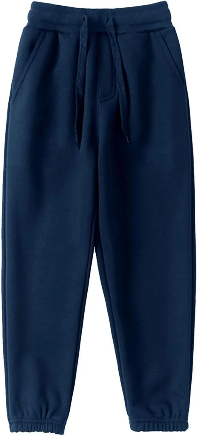 Boys Girls Sweatpants Fleece Athletic Workout Pants Toddler Cargo Pants Joggers with Drawstring SportsTrousers