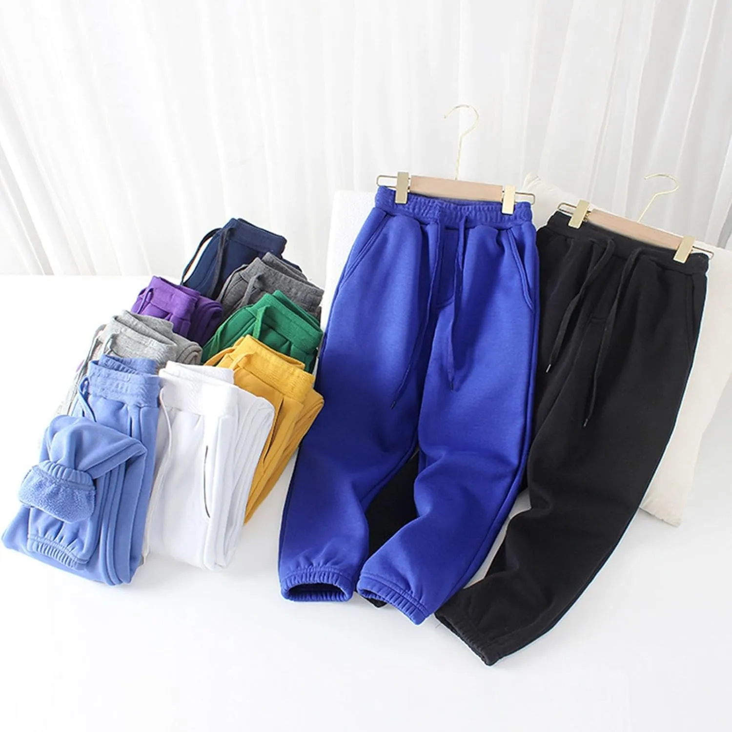 Boys Girls Sweatpants Fleece Athletic Workout Pants Toddler Cargo Pants Joggers with Drawstring SportsTrousers