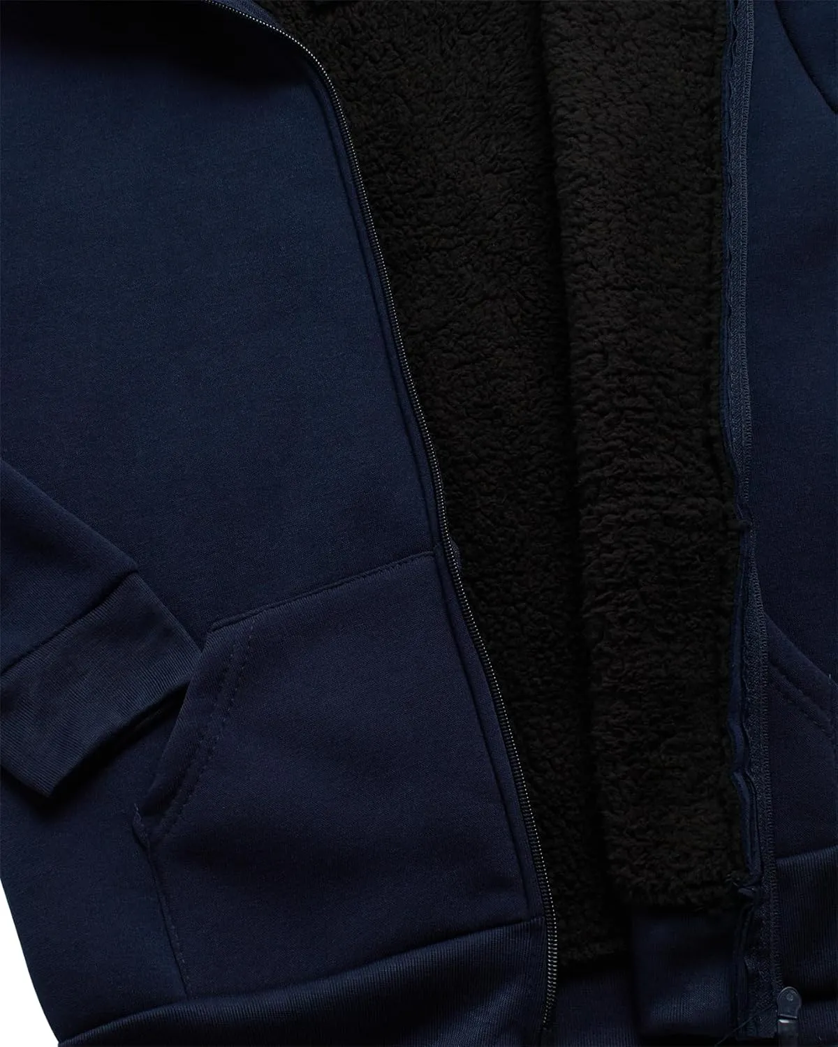 Boys' Sherpa Fleece Jogger Set - 2 Piece Basic Full Zip Fully Sherpa Lined Hoodie and Sweatpants (Size: 8-18)