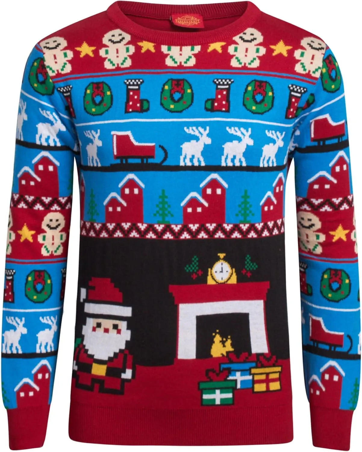 Boys' Sweater - Cozy Crewneck Pullover Santa Elf Reindeer Ugly Christmas Sweaters for Boys (Sizes: 8-16)