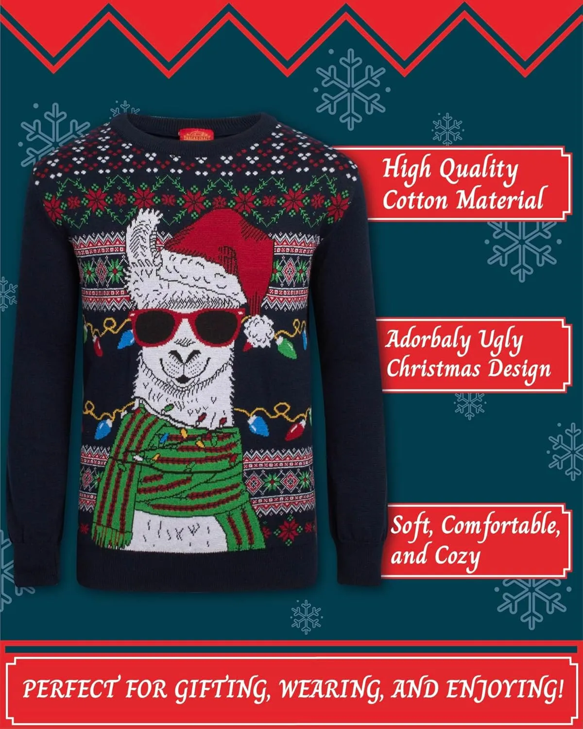 Boys' Sweater - Cozy Crewneck Pullover Santa Elf Reindeer Ugly Christmas Sweaters for Boys (Sizes: 8-16)