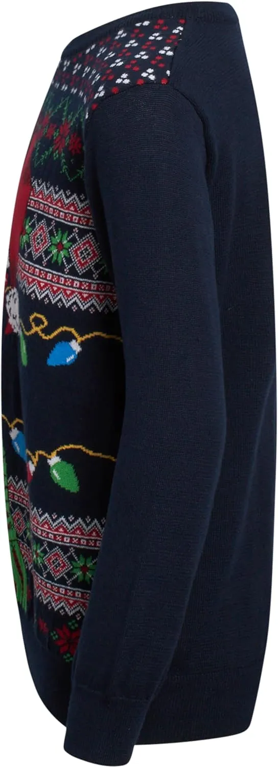 Boys' Sweater - Cozy Crewneck Pullover Santa Elf Reindeer Ugly Christmas Sweaters for Boys (Sizes: 8-16)