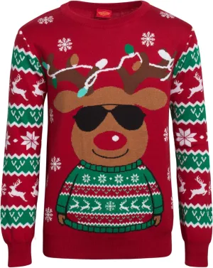 Boys' Sweater - Cozy Crewneck Pullover Santa Elf Reindeer Ugly Christmas Sweaters for Boys (Sizes: 8-16)