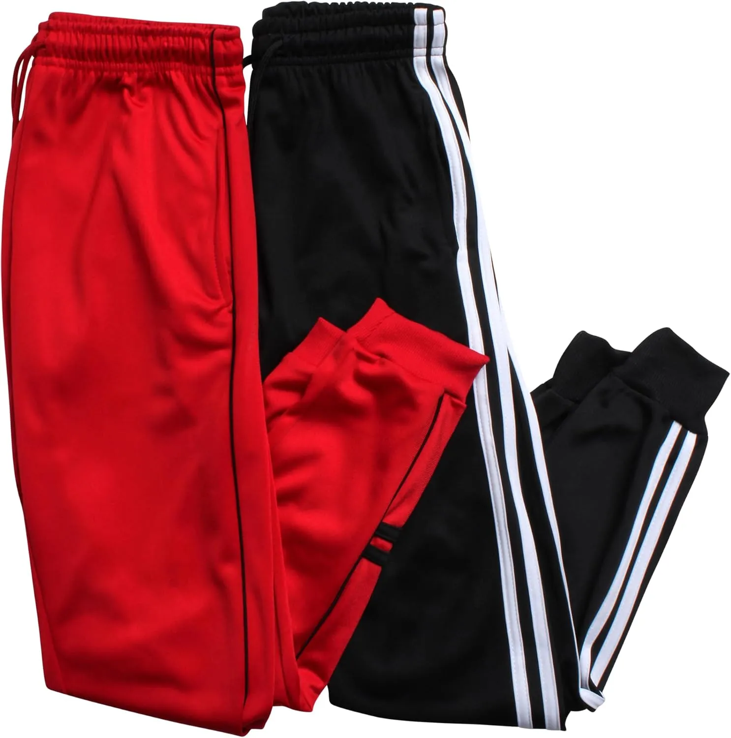 Boys' Tricot Jogger Set - 4 Piece Active Performance Zip-Up Tracksuit Set (Size: 8-18)