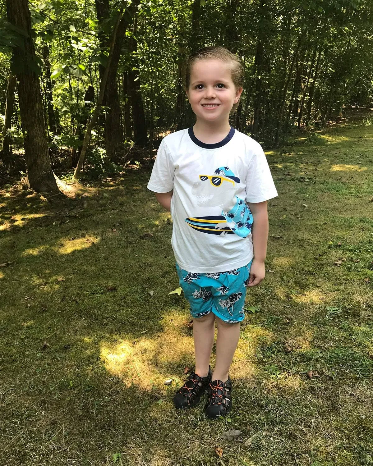 Bumeex Toddler Boys Cotton Clothing Sets Short Sleeve Tee and Shorts