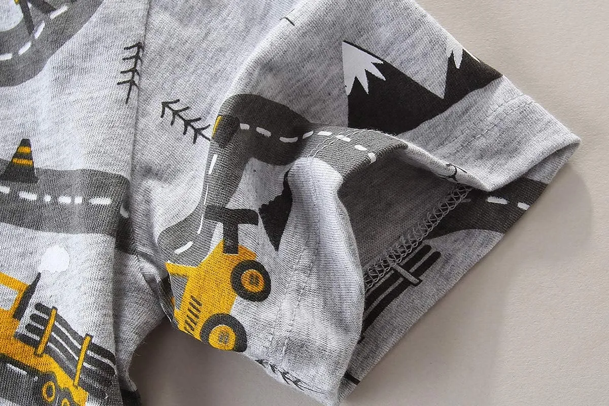 Bumeex Toddler Boys Cotton Clothing Sets Short Sleeve Tee and Shorts