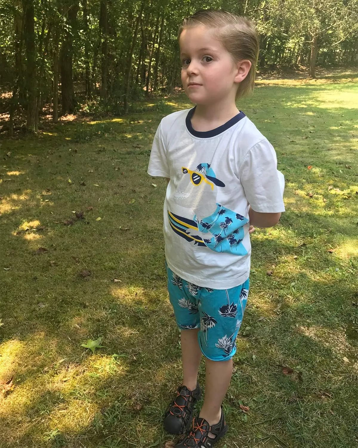 Bumeex Toddler Boys Cotton Clothing Sets Short Sleeve Tee and Shorts