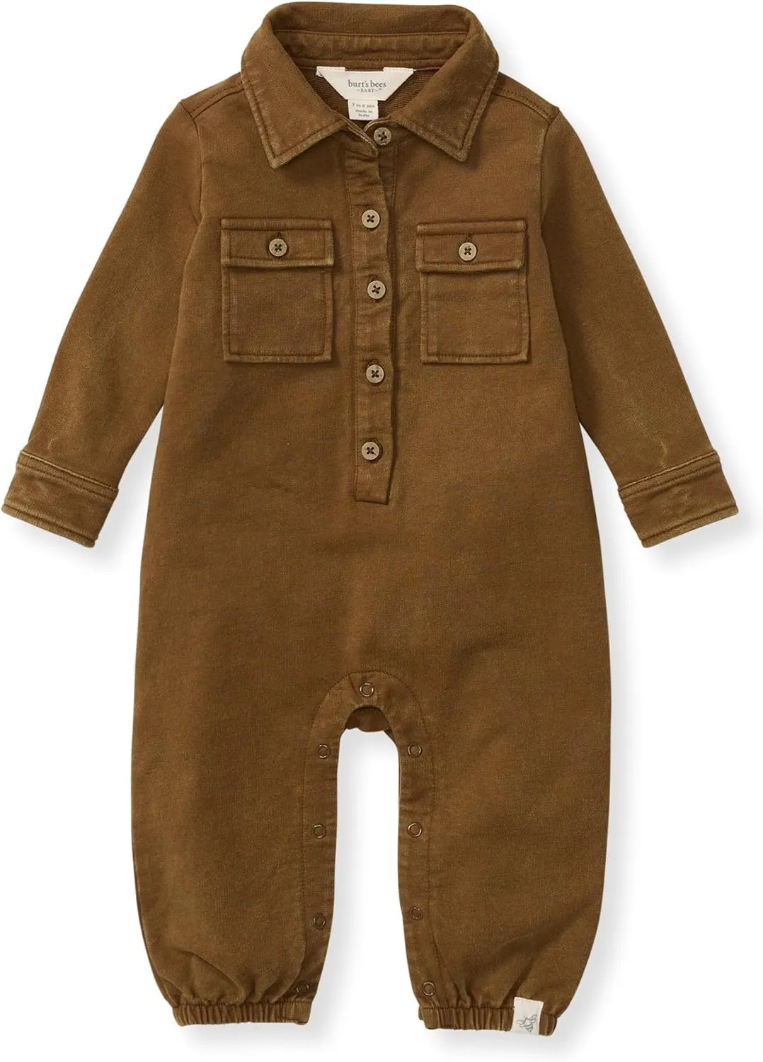 Burt's Bees Baby Baby Boys 100% Organic Cotton Button Down Jumpsuit