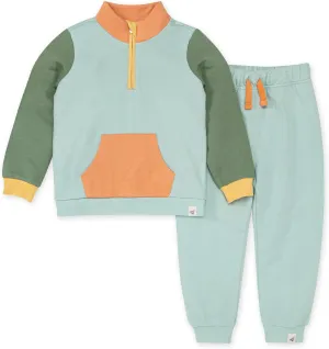 Burt's Bees Baby Baby Boys' Shirt and Pant Set, Top & Bottom Outfit Bundle, 100% Organic Cotton