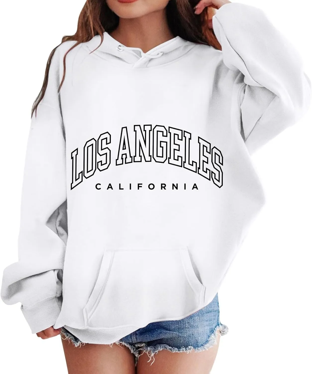 California Oversized Hoodies for Girls Letter Printed Drop Shoulder Graphic Sweatshirts Pullover Tops for 3-12 Years