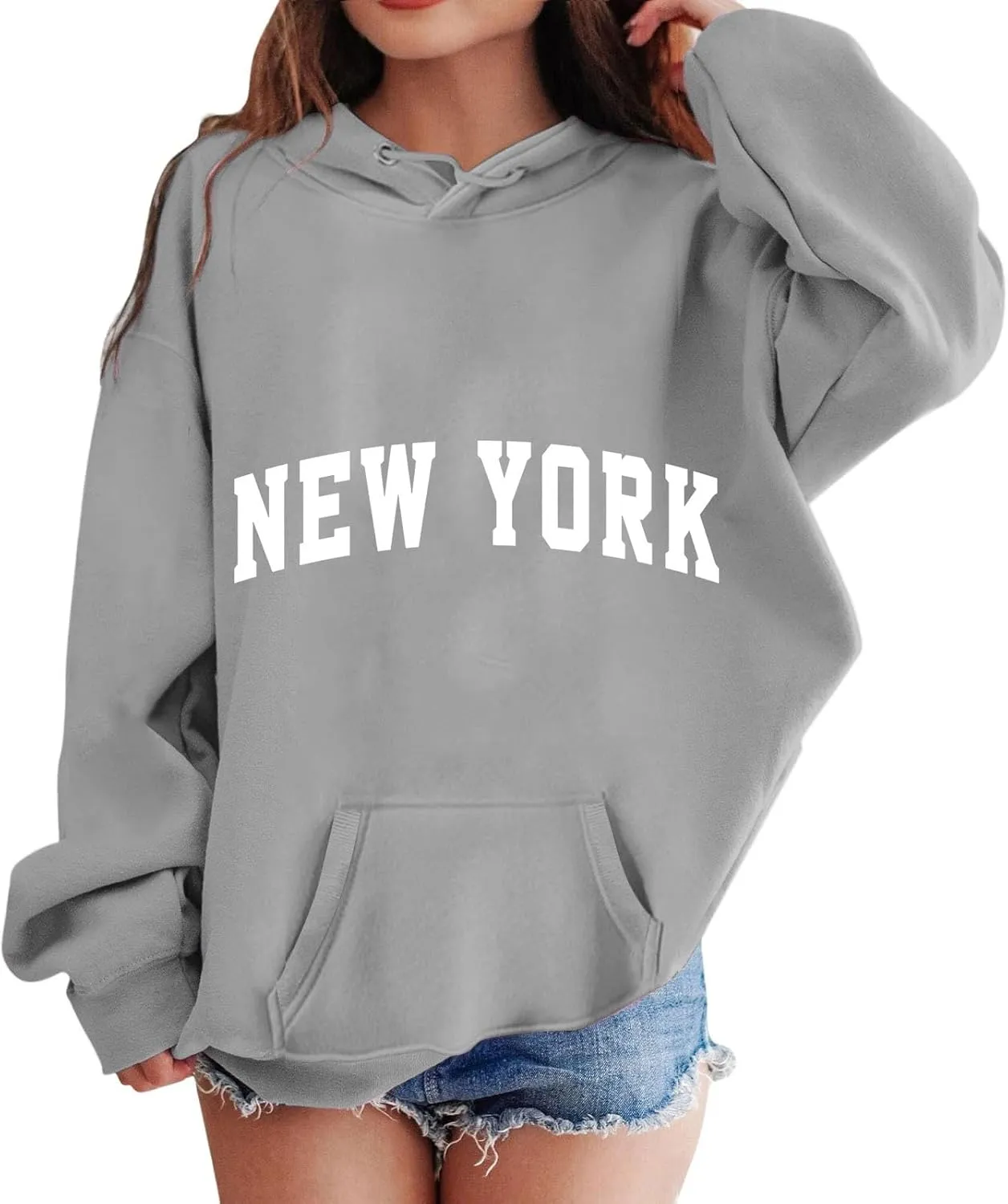 California Oversized Hoodies for Girls Letter Printed Drop Shoulder Graphic Sweatshirts Pullover Tops for 3-12 Years