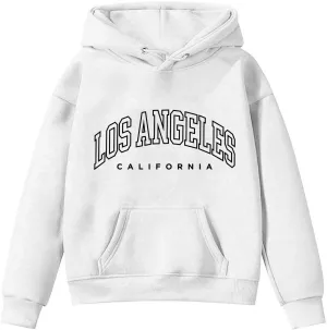 California Oversized Hoodies for Girls Letter Printed Drop Shoulder Graphic Sweatshirts Pullover Tops for 3-12 Years