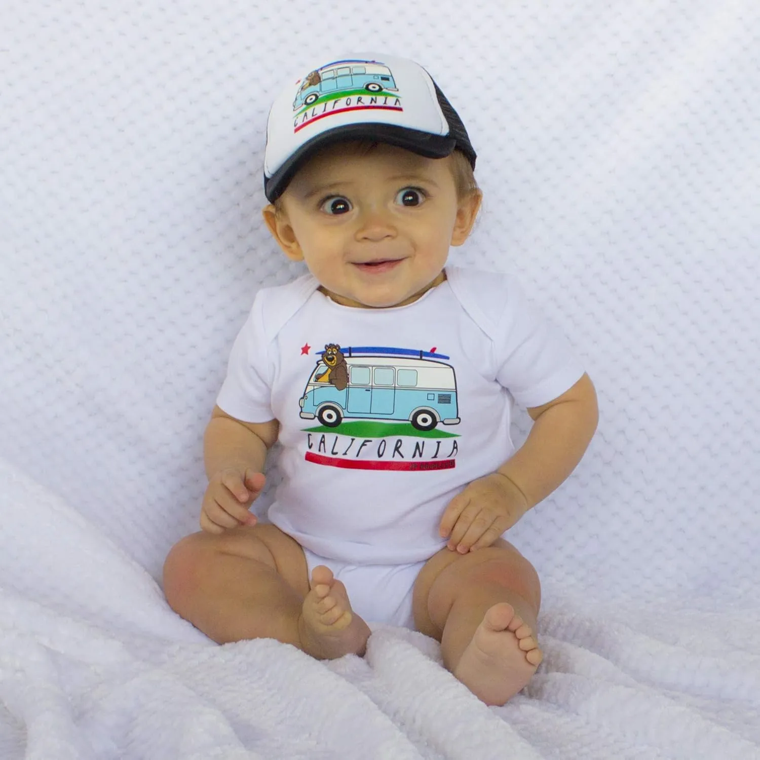 California State Flag Bear Bodysuit, Sizes Newborn to Toddler Onesie