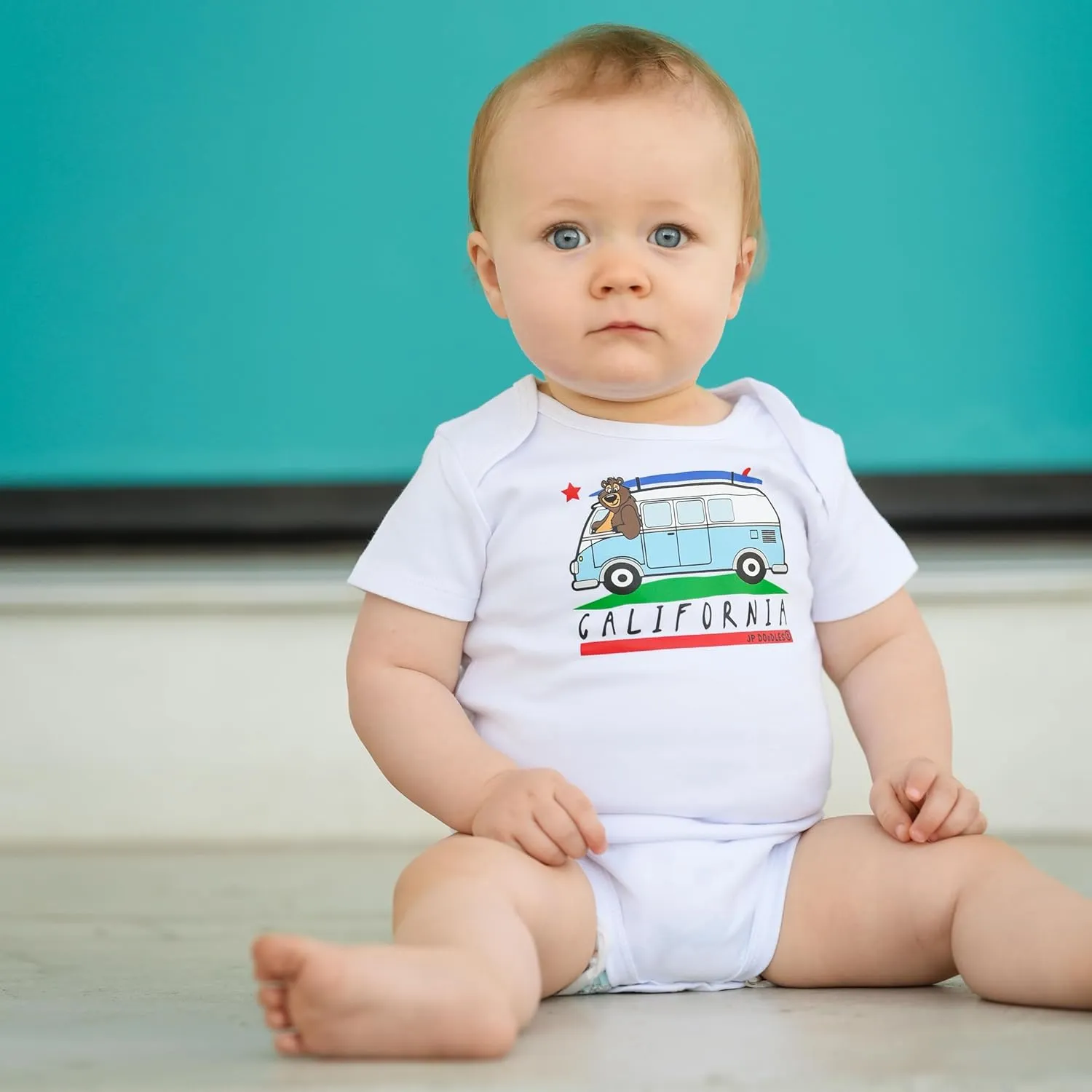 California State Flag Bear Bodysuit, Sizes Newborn to Toddler Onesie