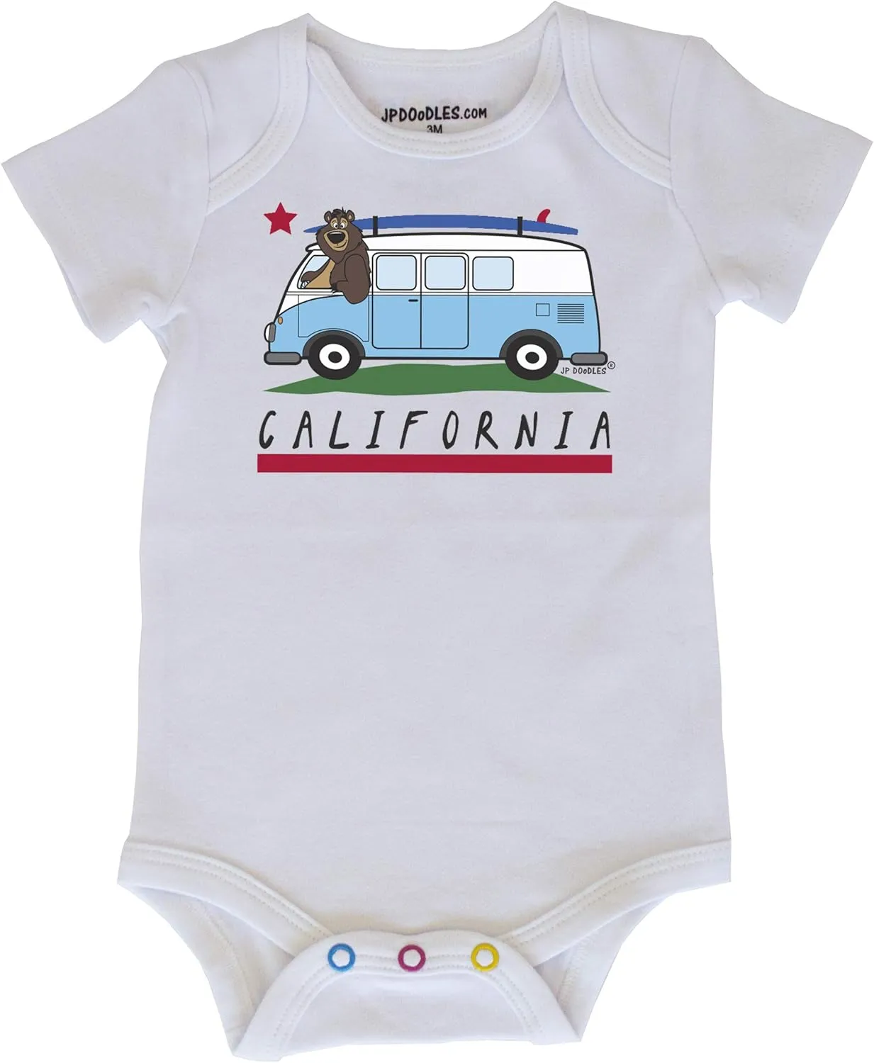 California State Flag Bear Bodysuit, Sizes Newborn to Toddler Onesie
