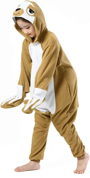 CANASOUR Sloth Costumes Kids Halloween Onesie Christmas Anime Cosplay Animal One Piece Pajamas 4-12 Years Girls Boys