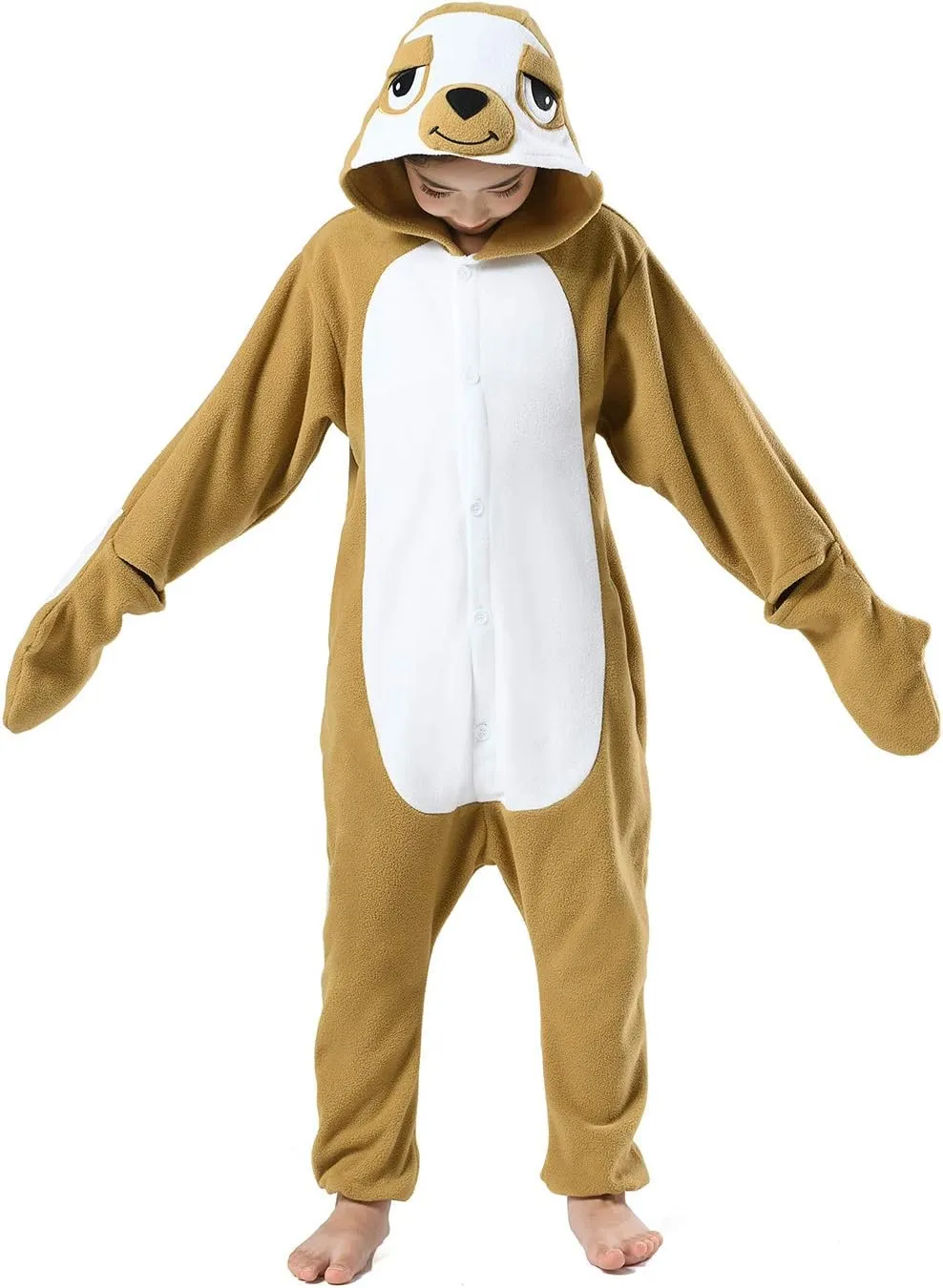 CANASOUR Sloth Costumes Kids Halloween Onesie Christmas Anime Cosplay Animal One Piece Pajamas 4-12 Years Girls Boys
